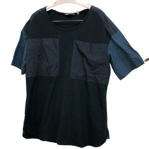 uniqlo undercover teal blue cotton breast pockets top L